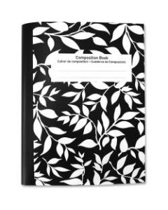 Sparco College-ruled 80 Sht Composition Notebook - 80 Sheets - 15 lb Basis Weight - 7 1/2in x 10in - Bright White Paper - Black Cover Marble - Recycled - 1Each