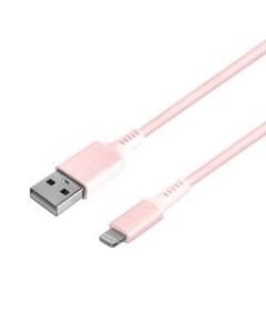 iHome Sandspray Nylon Lightning To USB-A Cable, 6ft, Pink