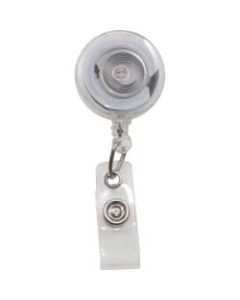 Advantus Translucent Retractable ID Card Reel with Snaps - Plastic, Nylon - 12 / Pack - Translucent