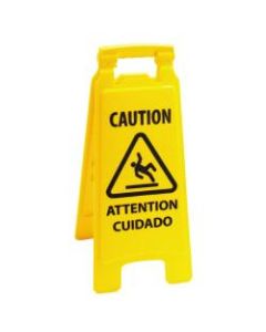 Boardwalk Caution Safety Sign For Wet Floors, 2-Sided, 26inH x 10inW x 2inD, Yellow