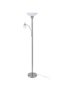 Black & Decker LED Floor Lamp, 72inH, Frosted Glass Shade/Satin Nickel Base