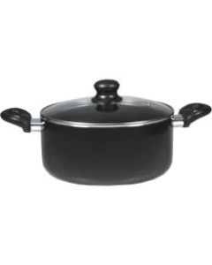 Starfrit Simplicity Saucepan (5.3-Quart) with Lid - - Aluminum, Bakelite Handle - Cooking - Dishwasher Safe - Oven Safe - 1.33 gal Casserole - Black