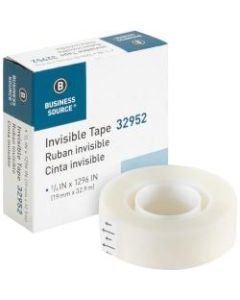 Business Source Invisible Tape Dispenser Refill Roll - 0.75in Width x 36 yd Length - 1in Core - Writable Surface, Acid-free, Photo-safe - 1 Roll - Clear