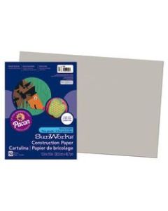 SunWorks Construction Paper, 12in x 18in, Gray, Pack Of 50