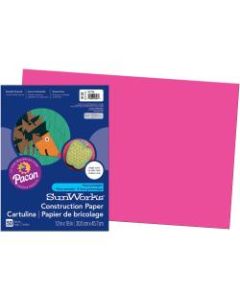 SunWorks Construction Paper - Multipurpose - 18in x 12in - 50 / Pack - Hot Pink - Groundwood