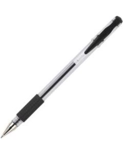 Integra Gel Ink Stick Pens - Black Gel-based Ink - Clear, Chrome Barrel - 12 / Dozen