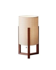 Adesso Quinn Table Lantern, 17inH, Natural Shade/Walnut Birch Base