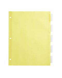 Office Depot Brand Insertable Dividers With Tabs, 8 1/2in x 11in, Clear, 5-Tab, Pack Of 6 Sets