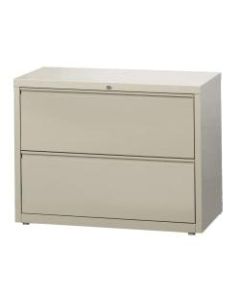WorkPro 36inW Lateral 2-Drawer File Cabinet, Metal, Putty