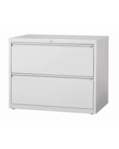 WorkPro 36inW Lateral 2-Drawer File Cabinet, Metal, Light Gray
