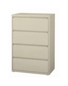 WorkPro 36inW Lateral 4-Drawer File Cabinet, Metal, Putty
