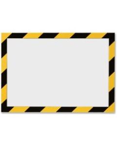 DURABLE DURAFRAME SECURITY Self-Adhesive Magnetic Letter Sign Holder - Holds Letter-Size 8-1/2in x 11in , Yellow/Black, 2 Pack