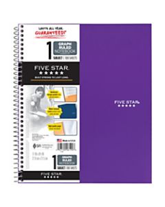 Five Star Quadrille-Ruled Notebook, 8 1/2in x 11in, 100 Sheets, Assorted Colors (No Color Choice)