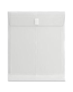 Sparco String & Button Poly-Hide Envelope, 8 1/2in x 11in, Clear