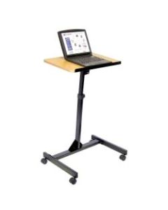 H. Wilson Portable Adjustable-Height Lectern, Black/Red Oak