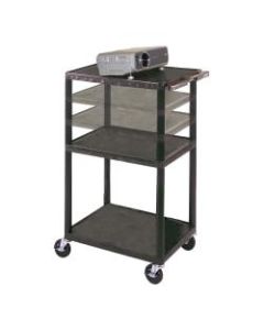 H. Wilson Height-Adjustable Plastic Cart, 42inH x 24inW x 18inD, Black