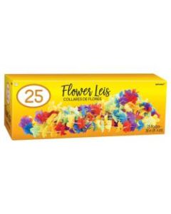 Amscan Summer Luau Rainbow Flower Leis, 36in, Multicolor, Box Of 25 Leis