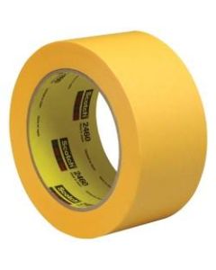 3M 2460 Flatback Tape, 3in Core, 2in x 180ft, Gold, Pack Of 12