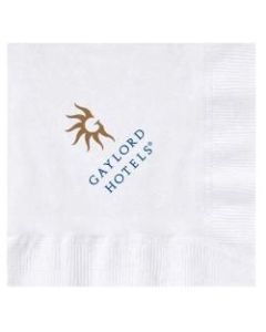 Hoffmaster Paper Restaurant Napkins, Beverage, Gaylord Printed, 2-Ply, White, Carton Of 3,000