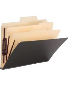 Smead SuperTab Classification Folders With SafeSHIELD, 2 Dividers, 2/5in Tab, Right Tab Position, Letter Size, Dark Gray, Box Of 10