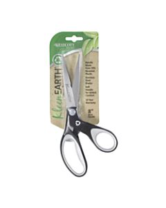 Westcott KleenEarth Bent Soft-Handle Scissors, 8in, Pointed, Black/Gray