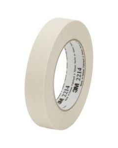 3M 2214 Masking Tape, 3in Core, 1in x 180ft, Natural, Case Of 12