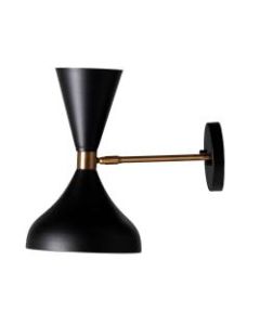 Southern Enterprises Anza Indoor Wall Sconce, Black Shade/Antique Brass Base