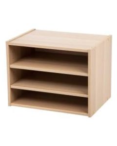 IRIS TACHI 12inH Modular Organizer Box With Adjustable Shelves, Light Brown