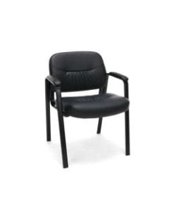 OFM Essentials Bonded Leather Side Chair, Black