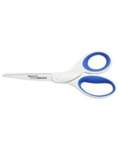 Westcott Titanium Bonded Non-Stick Scissors, 7in, Pointed, Blue/White