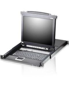 Aten Slideaway CL5716 19in LCD Console with 16-Port KVMP Switch-TAA Compliant - 16 Computer(s) - 19in Active Matrix TFT LCD - 16 x SPHD-15 Keyboard/Mouse/Video, 1 x Type A USB - 1U Height