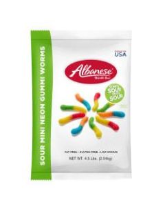 Albanese Confectionery Gummies, Sour Gummy Worms, 4.5-Lb Bag