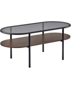 Adesso Gavin Coffee Table, 17-1/8inH x 39-7/16inW x 17-3/4inD, Black/Walnut