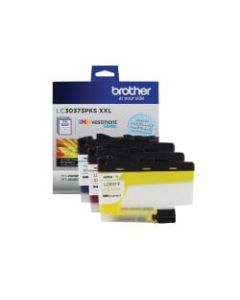 Brother INKvestment LC30373PKS Super High-Yield Cyan/Magenta/Yellow Ink Cartridges, Pack Of 3 Cartridges