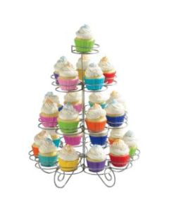 Amscan 4-Tier Mini Wire Cupcake Stand, 11in x 9in, Silver