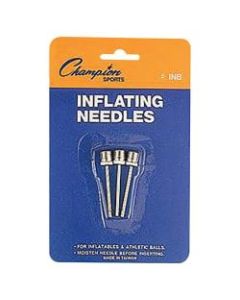 Champion Sports Inflating Needles Retail Pack - for Inflator - Nickel Plated - Silver