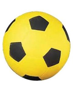 Champion Sports Coated High Density Foam Soccer Ball - 8.25in - Size 4 - High Density Foam (HDF) - Yellow, Black - 12 / Case