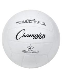 Champion Sports Rubber Volleyball - Rubber, Nylon - White - 24 / Case