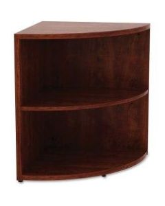 Lorell Essentials Series 30inH 2-Shelf Corner Bookcase, Cherry