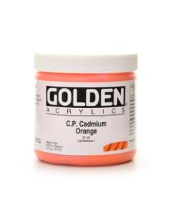 Golden Heavy Body Acrylic Paint, 16 Oz, Cadmium Orange (CP)