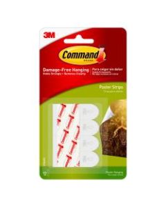Command Poster Strips, Damage-Free, White, Pack of 12 Strips Per Pack