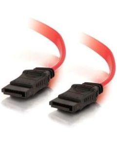 C2G 18in 7-pin 180 deg. 1-Device Serial ATA Cable - Female SATA - Female SATA - 18in - Red