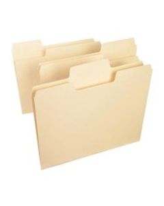 Smead SuperTab Heavyweight File Folders, Letter Size, 1/3 Cut, Manila, Box Of 50