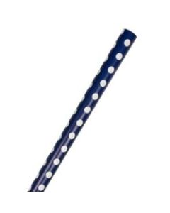 JAM Paper Wrapping Paper, 25 Sq Ft. Dark Blue with White Dots