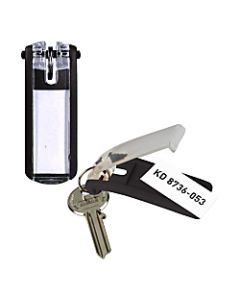 Durable Label Window Key Tags, Black, Pack Of 6