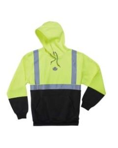 Ergodyne GloWear 8293 Type R Class 2 Hooded Sweatshirt, 5X, Lime