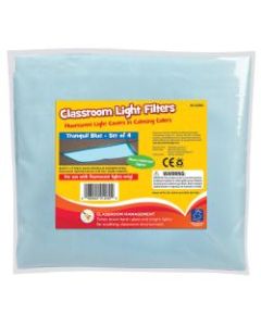 Educational Insights Classroom Fluorescent Light Filters, 36in x 24in, Tranquil Blue, Pack Of 4