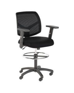 Bush Business Furniture Petite Mesh Back Drafting Chair with Chrome Foot Ring, Black, Standard Delivery