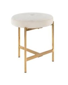 LumiSource Chloe Vanity Stool, White/Gold