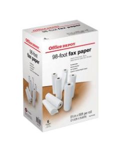 Office Depot Brand High-Sensitivity Thermal Fax Paper, 1/2in Core, 98ft Roll, Box Of 6 Rolls